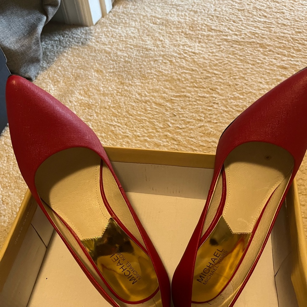 Red Michael Kors Heels, EUC, Worn Once ,